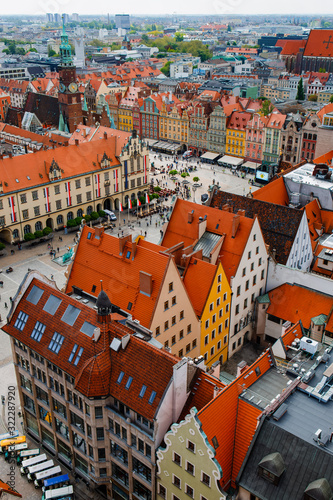 WROCLAW, POLAND - MAY 1, 2019: The top of view from tower in city center
