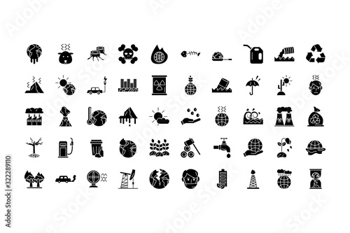 bundle of environment set flat style icons