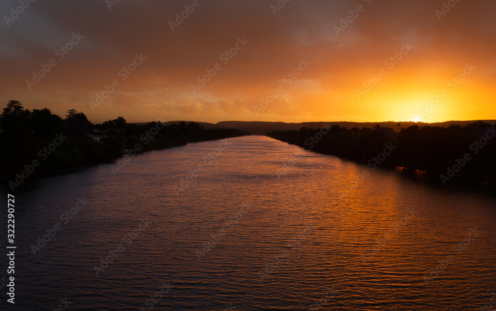 Scenic views of Nepean River Penrith in pretty sunset colours
