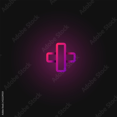 Pink folded line character from a fontset, vector illustration