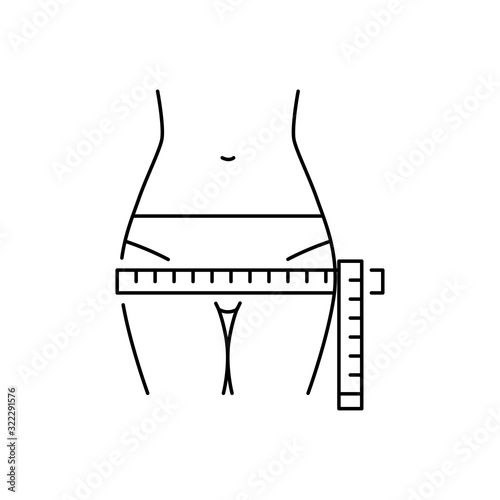 Hips measurement vector icon line style