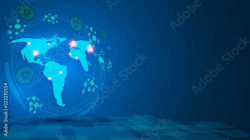 medical healthcare disease spread concept on world map background