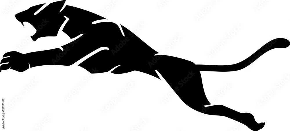 Obraz premium Black Panther, Charging Symbol Side View