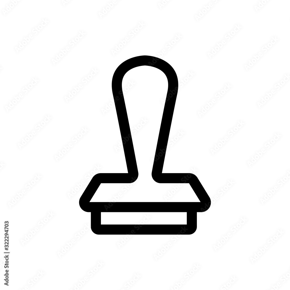 Stamp icon vector. Thin line sign. Isolated contour symbol illustration Stamp icon vector. Thin line sign. Isolated contour symbol illustration