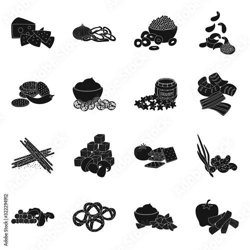 Vector illustration of ingredient and organic sign. Collection of ingredient and product stock vector illustration.