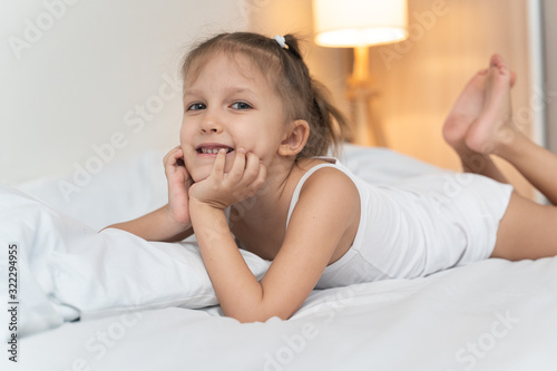 girl resting in bed