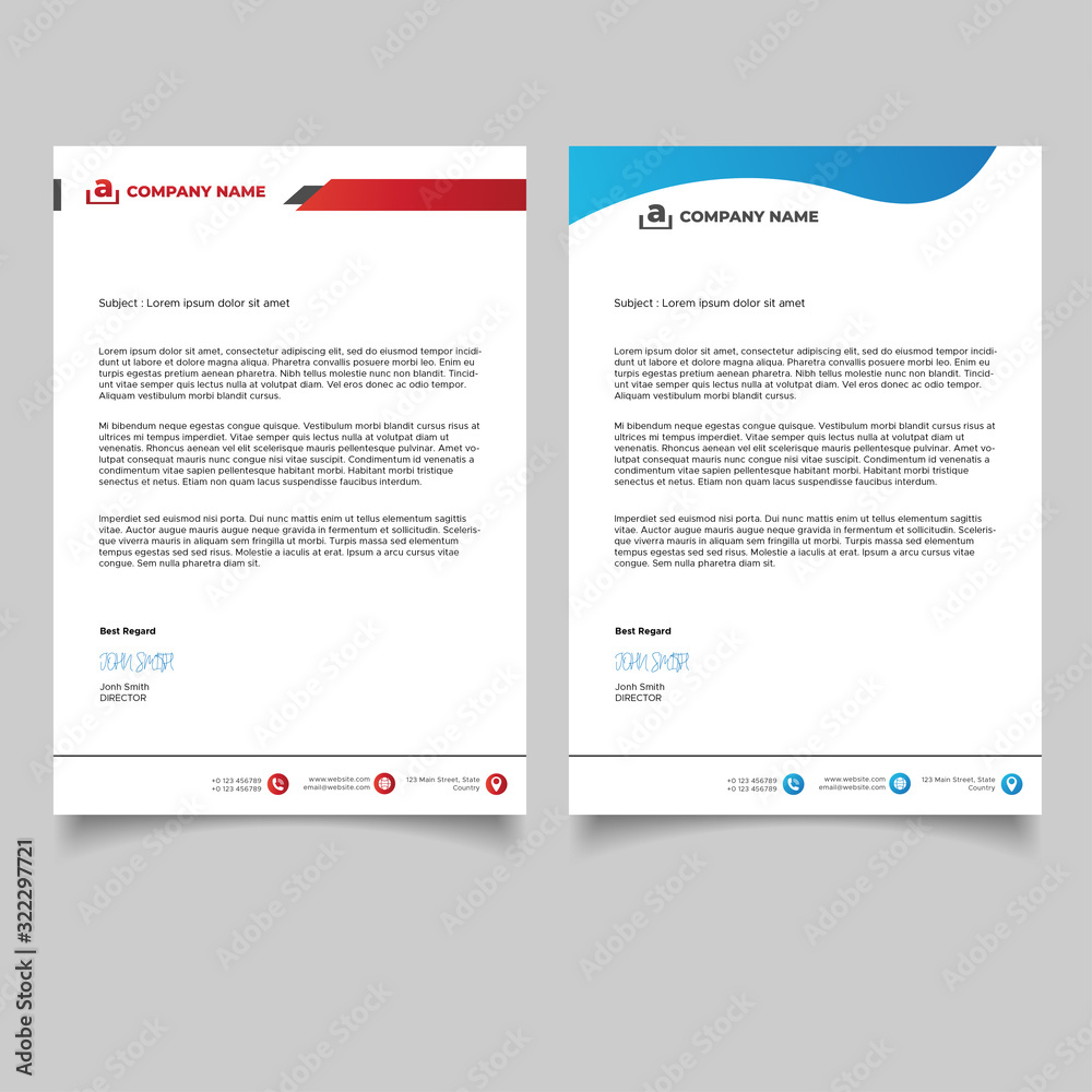 Minimal design business letterhead templates