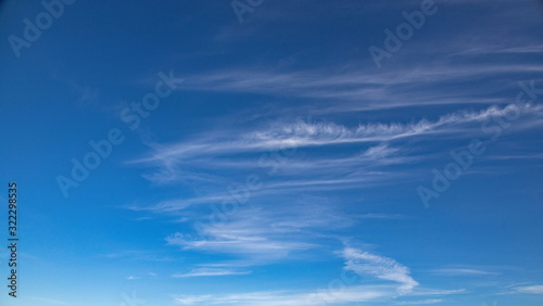 blue sky background with white clouds on a warm summer day