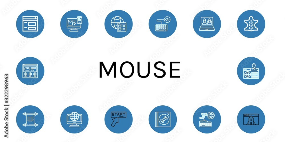 mouse simple icons set mouse simple icons set