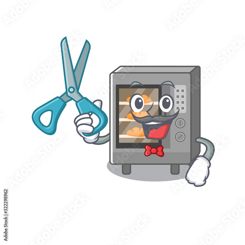 Cartoon character of Sporty Barber oven cake design style