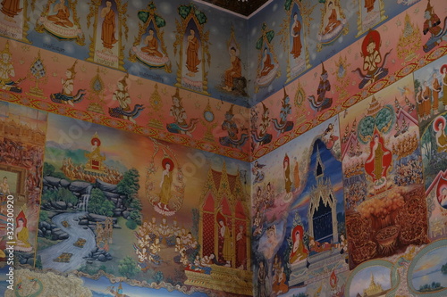 Nong Khai Isan Thailand - buddhist temple paintings in Wat Khaek