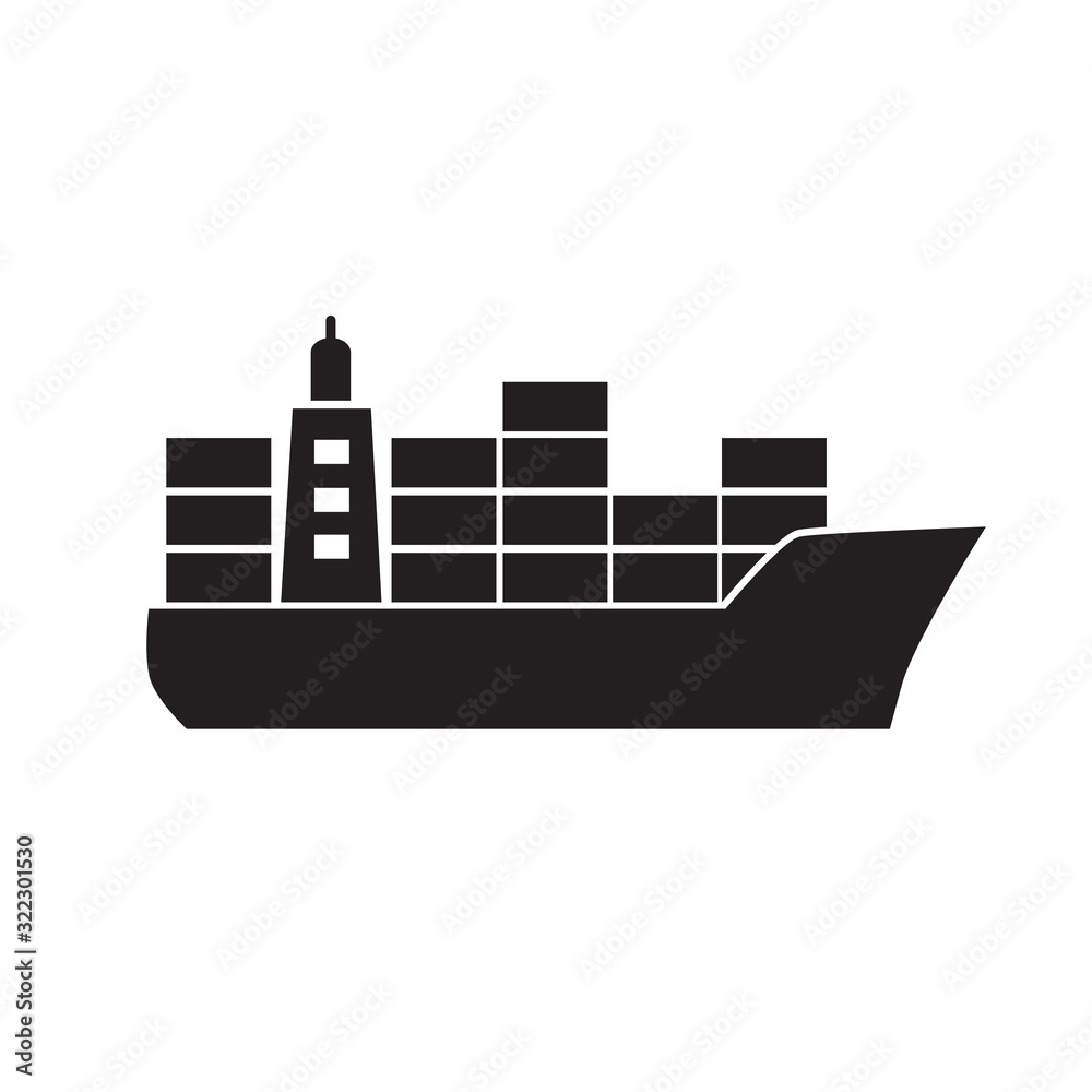 Fototapeta premium ship cargo cointaner icon- vector illustration