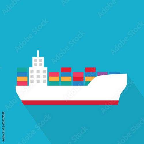 ship cargo cointaner icon- vector illustration photo