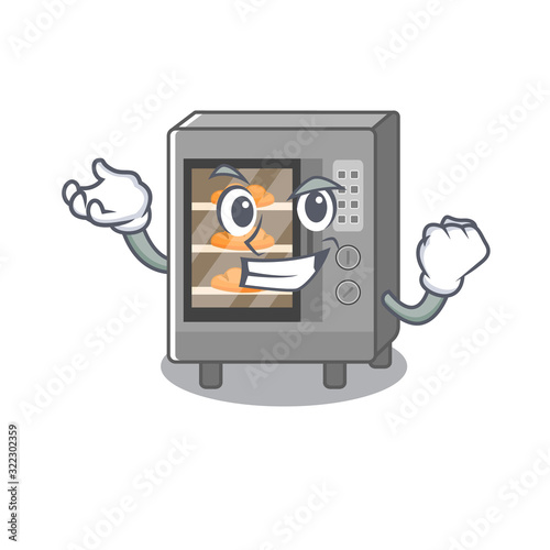 cool confident Successful oven cake cartoon character style