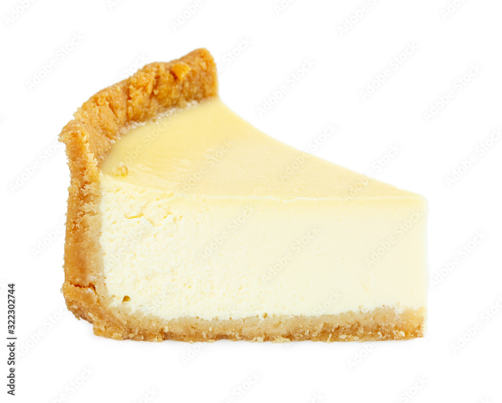 Classic New York cheesecake isolated on white Classic New York cheesecake isolated on white