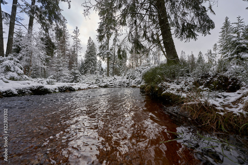 Winter landscape in the harz mountains