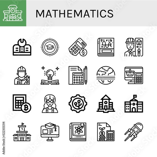 mathematics icon set