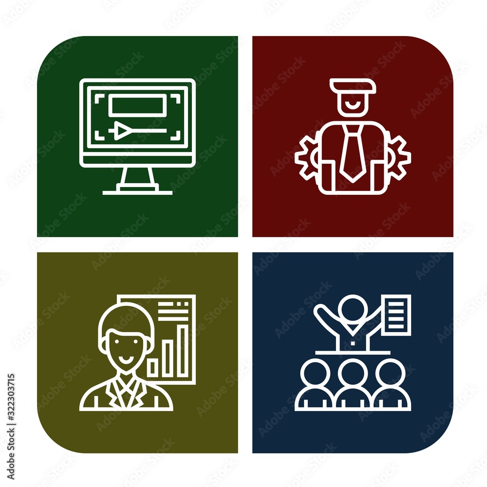 presentation icon set
