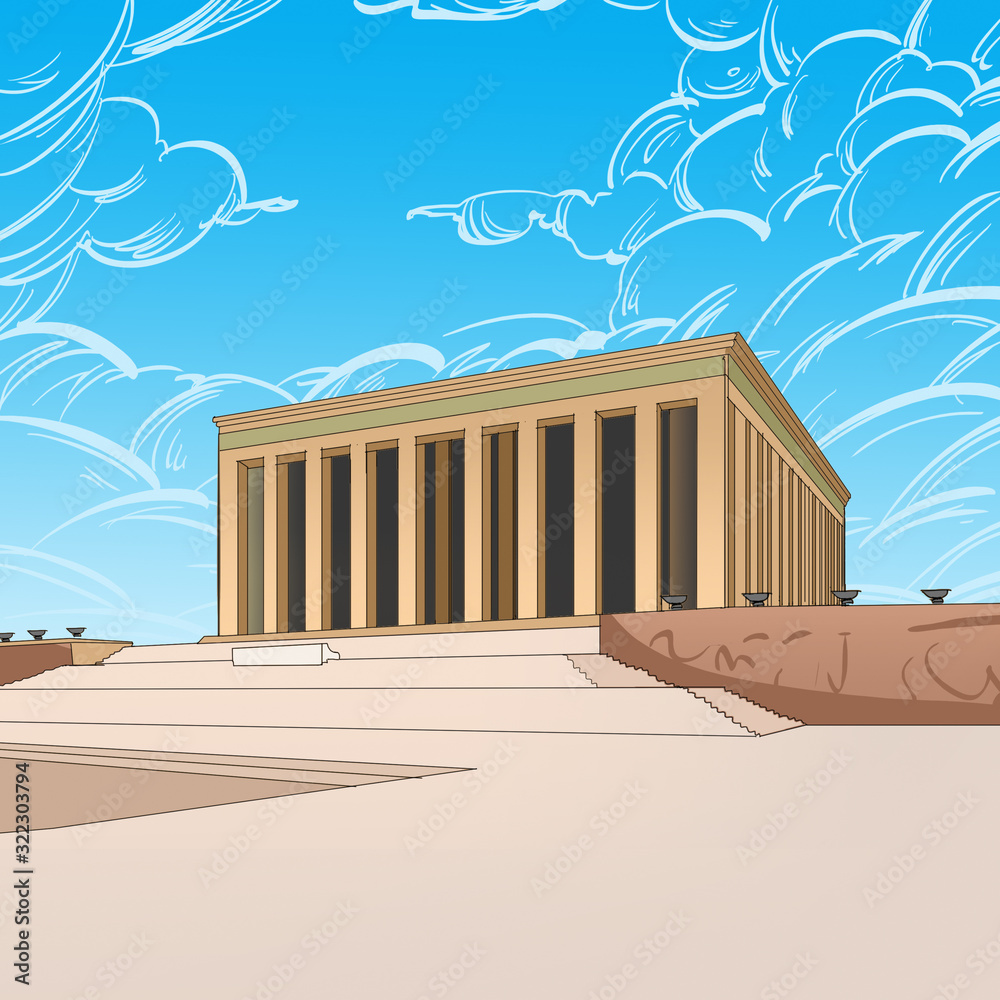 Anıtkabir where the body of the Great Leader Mustafa Kemal Atatürk is ...