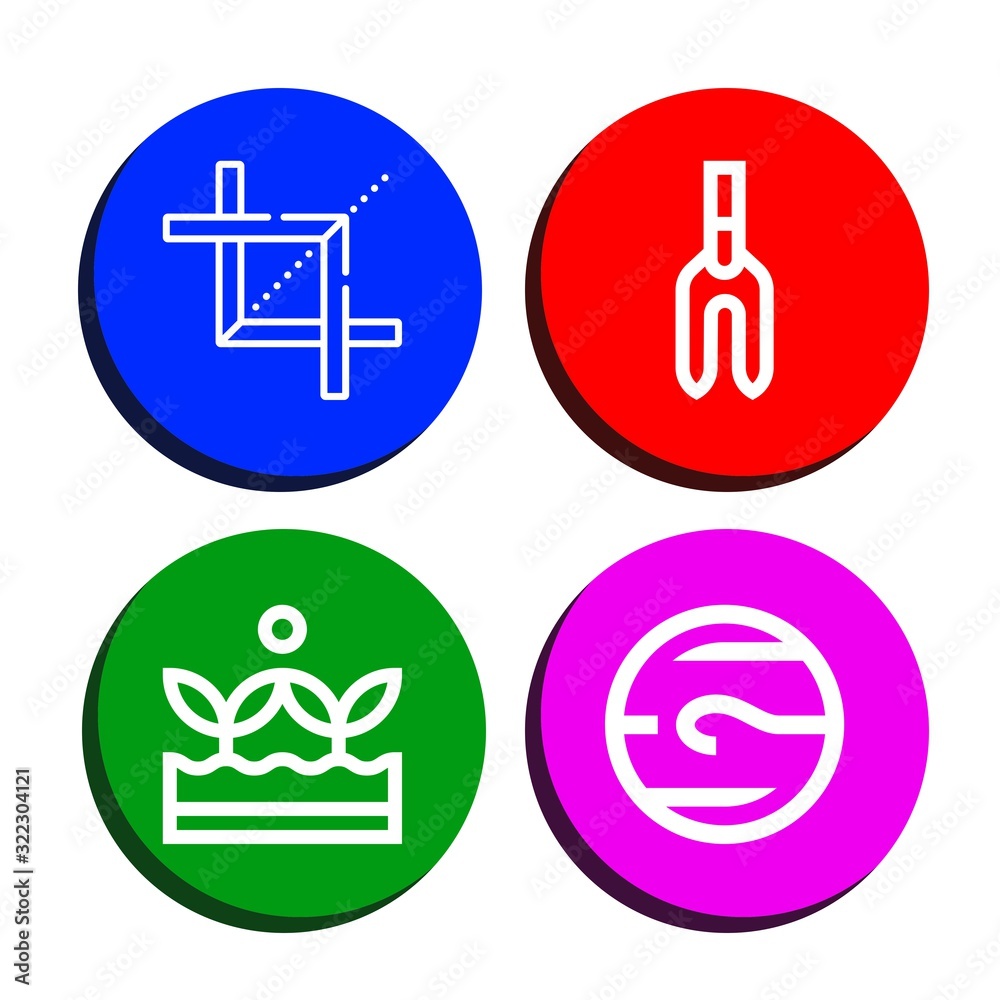 pitchfork simple icons set