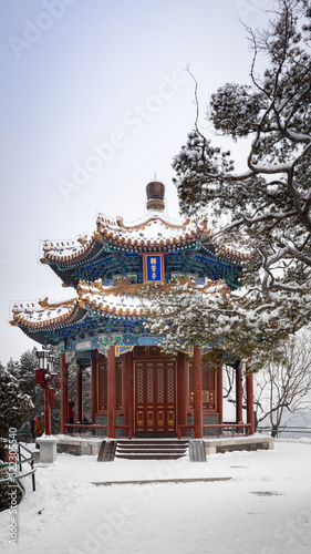 Wallpaper Mural Pagoda under the snow in Beijing, China 16:9 Torontodigital.ca