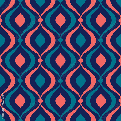 Moroccan decorative pattern for the background, tile and textiles. It is assembled from modular parts. Vector. Seamless.
