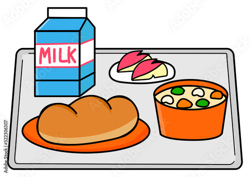 給食　かわいい　イラスト　小学校　アイコン　セット