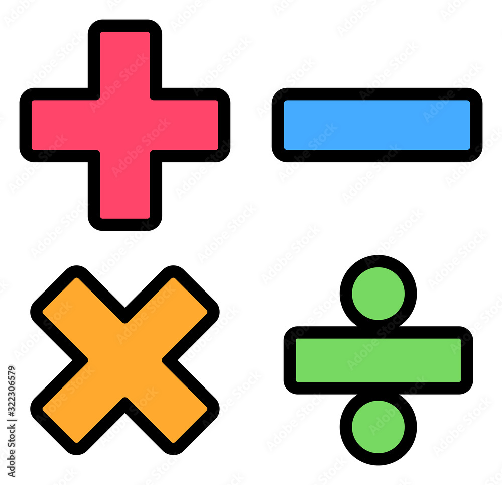 Obraz premium かわいい数式のイラスト素材