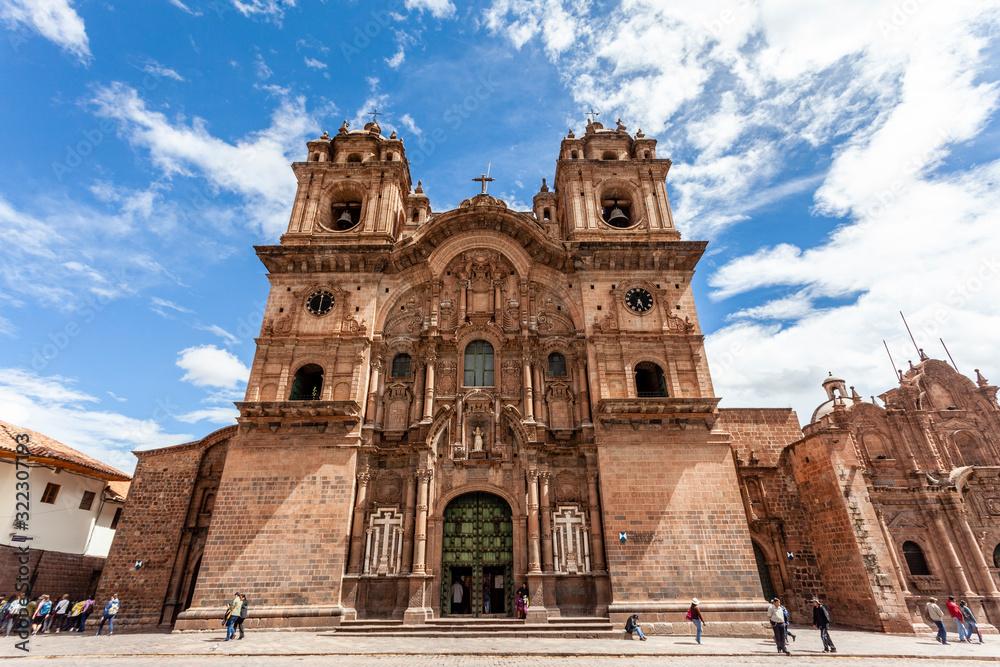 Iglesia de la Compania de Jesus church at Plaza de Armas in Cuzco, Peru - South America