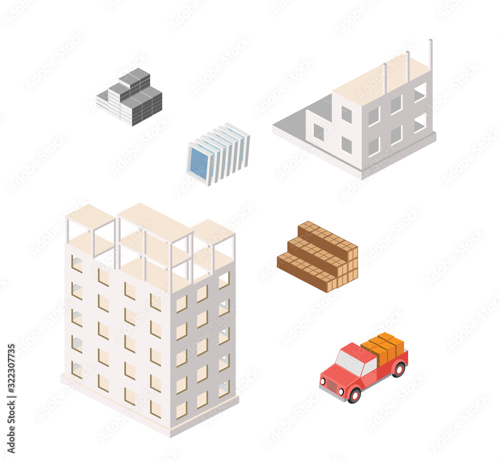 Urban industrial isometric 3d architectural flat plan Urban industrial isometric 3d architectural flat plan