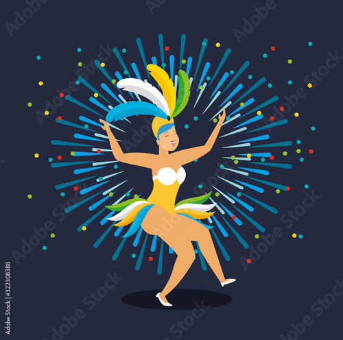 brazilian garota dancing carnival character