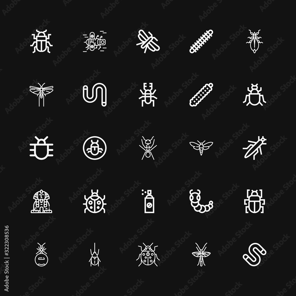 Fototapeta premium Editable 25 beetle icons for web and mobile