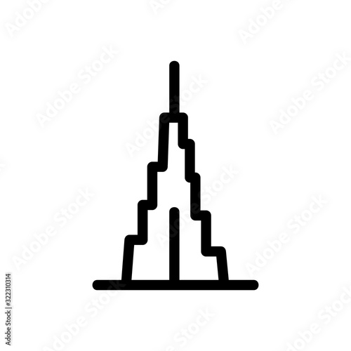 skyscraper icon vector. Thin line sign. Isolated contour symbol illustration