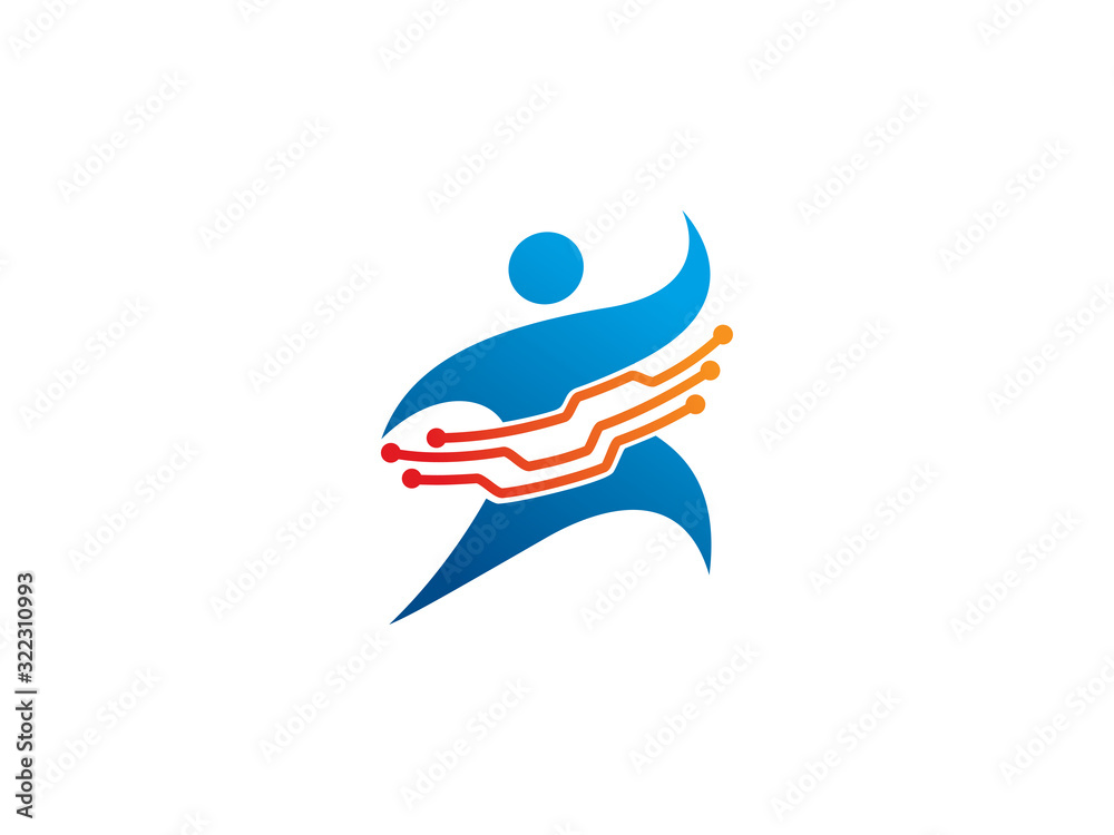 people tech logo template design, icon, symbol people tech logo template design, icon, symbol