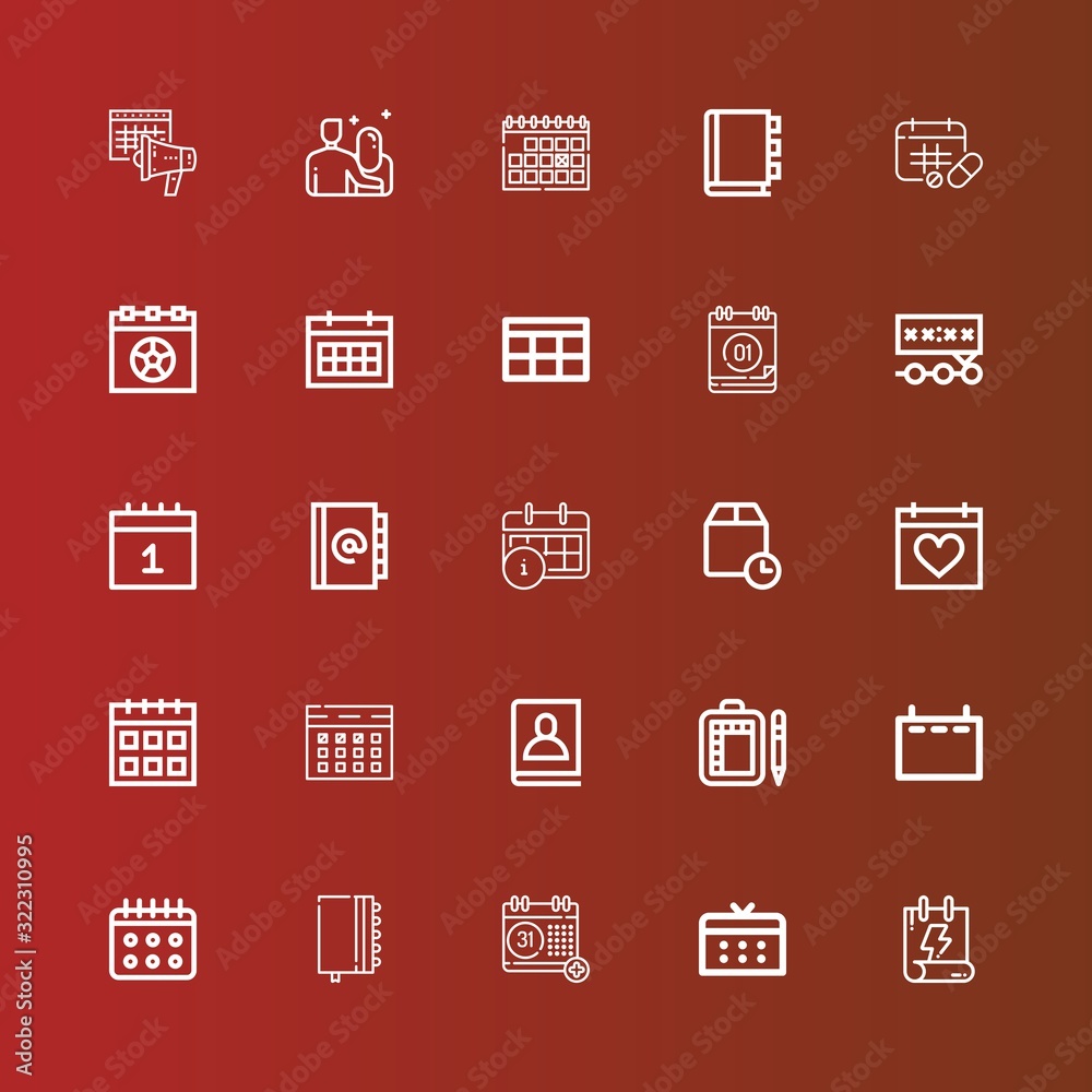 Editable 25 month icons for web and mobile Editable 25 month icons for web and mobile