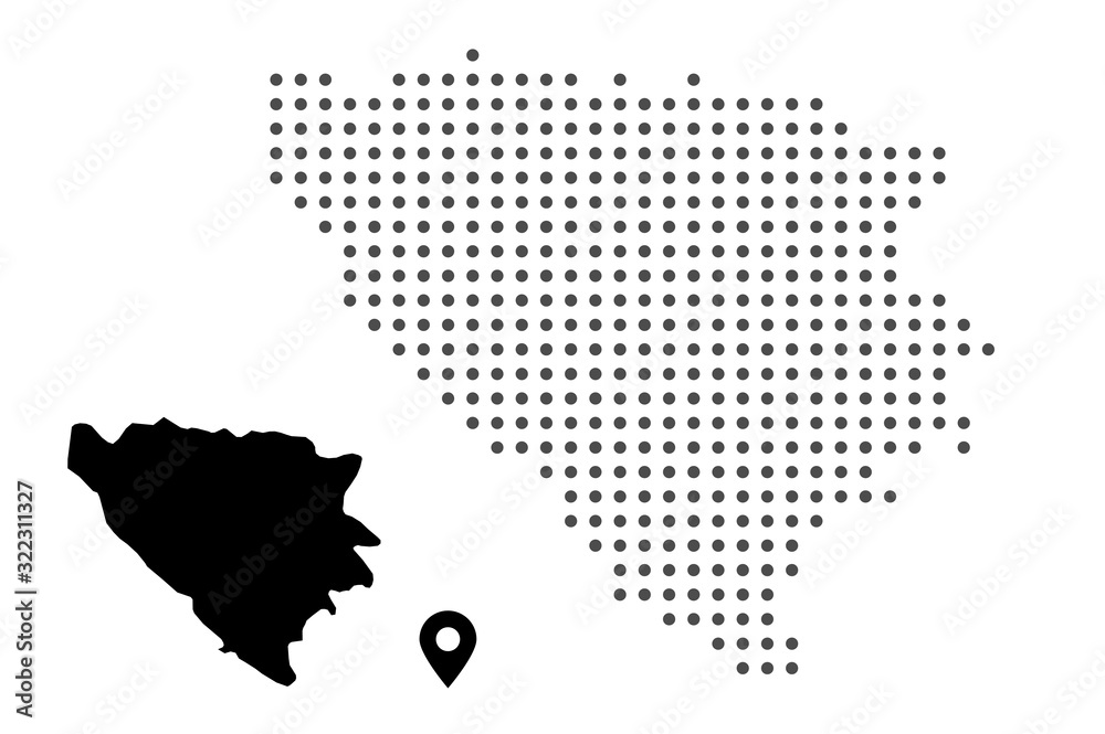 Fototapeta premium Bosnia map dotted on white background vector isolated
