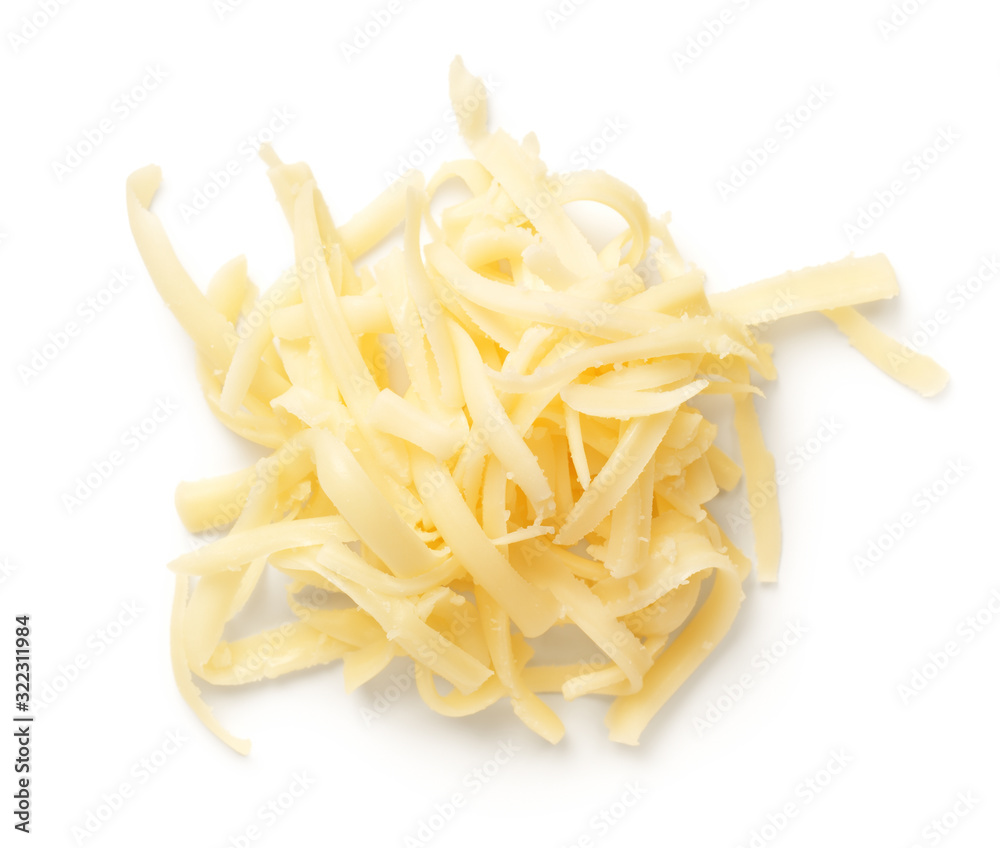 Grated Cheese Isolated On White Background