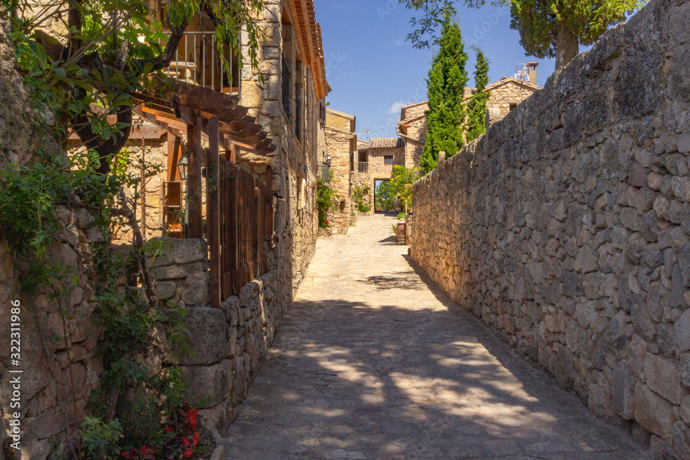 Beautiful town of Ciurana in Tarragona with stone houses and beautiful roads.