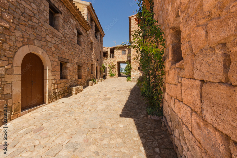 Beautiful town of Ciurana in Tarragona with stone houses and beautiful roads.