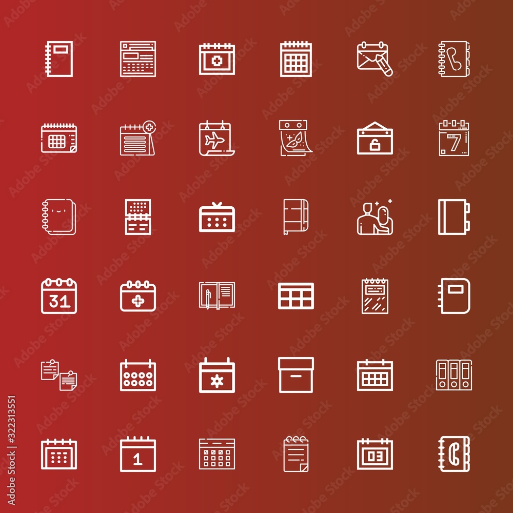 Editable 36 organizer icons for web and mobile Editable 36 organizer icons for web and mobile