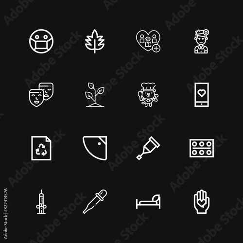 Editable 16 care icons for web and mobile