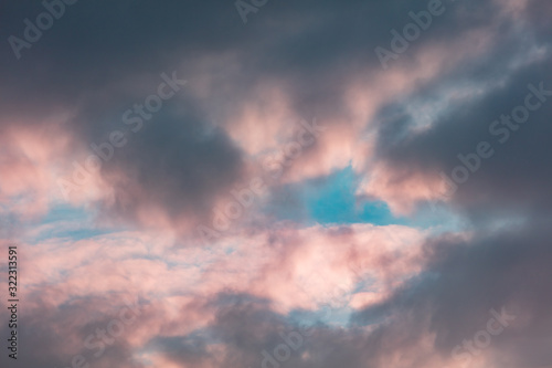 Colorful clouds at dawn of the sun