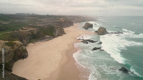 Aerial view of Praia da Samoqueira, Sines, Portugal photo