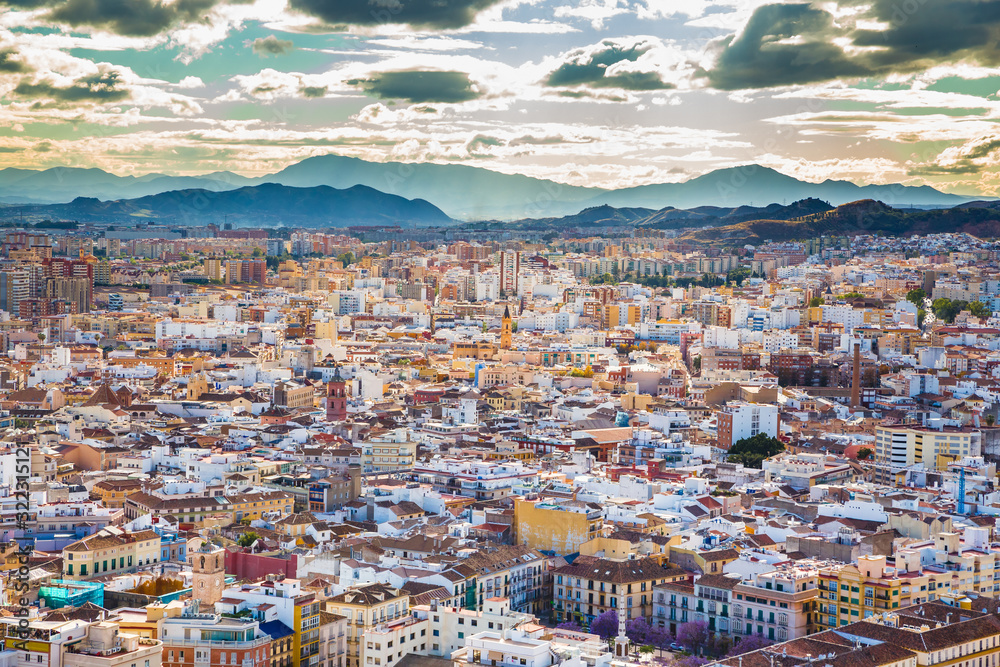 Malaga From Gibralfaro Viewpoint - Andalusia,Spain