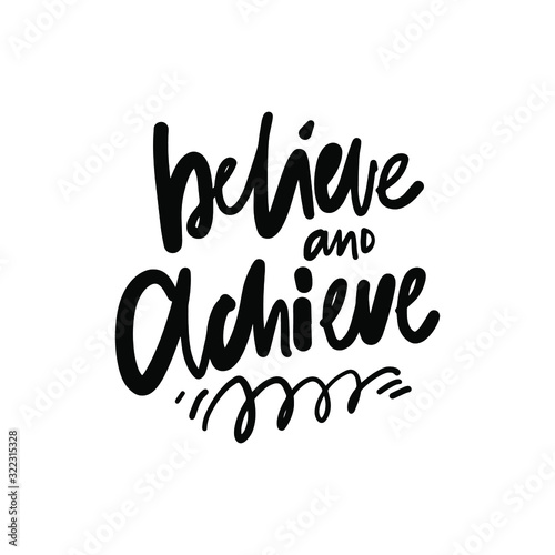 Positive quote for your design. Hand lettering illustration