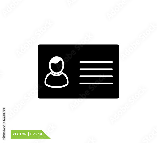 Id card icon vector logo template