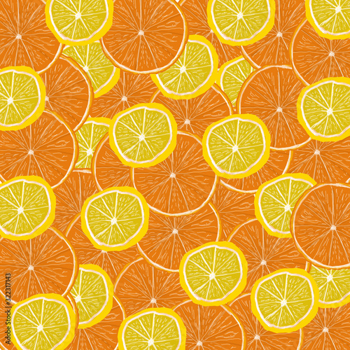 pattern of slices of oranges and lemons
