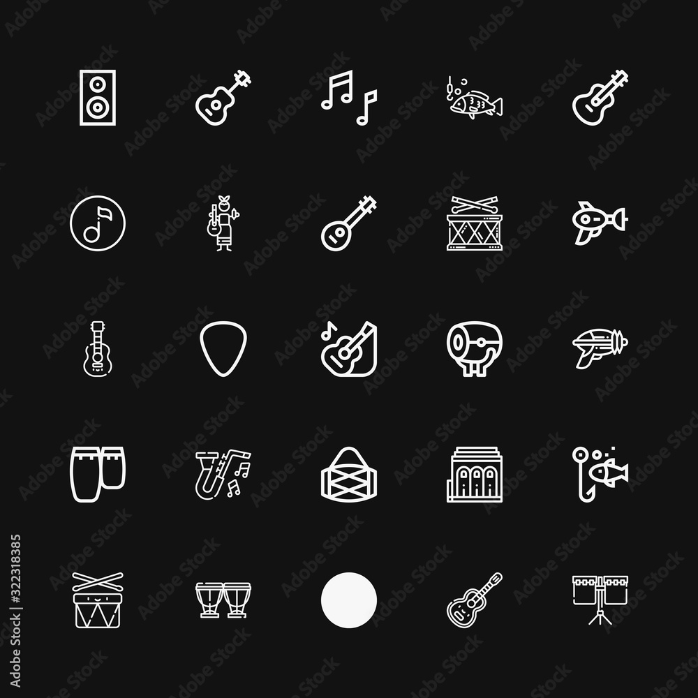 Editable 25 bass icons for web and mobile