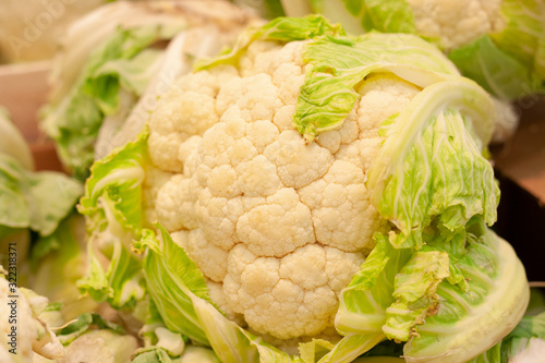 Ripe cauliflower, fresh crop, sold in the supermarket