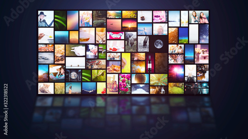 Canvastavla Streaming TV internet service multiple channels screen background